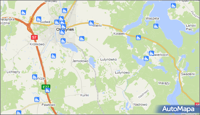 mapa Łutynówko, Łutynówko na mapie Targeo