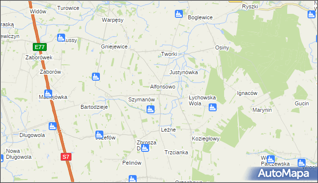 mapa Łychów, Łychów na mapie Targeo