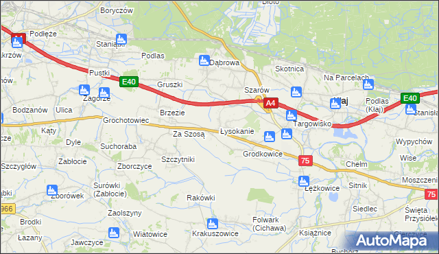 mapa Łysokanie, Łysokanie na mapie Targeo