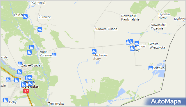 mapa Machnów Stary, Machnów Stary na mapie Targeo