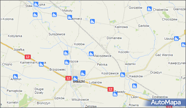 mapa Maciszewice, Maciszewice na mapie Targeo