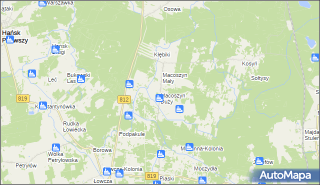 mapa Macoszyn Duży, Macoszyn Duży na mapie Targeo