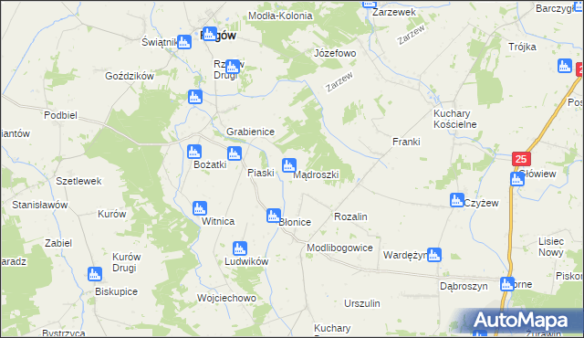 mapa Mądroszki, Mądroszki na mapie Targeo