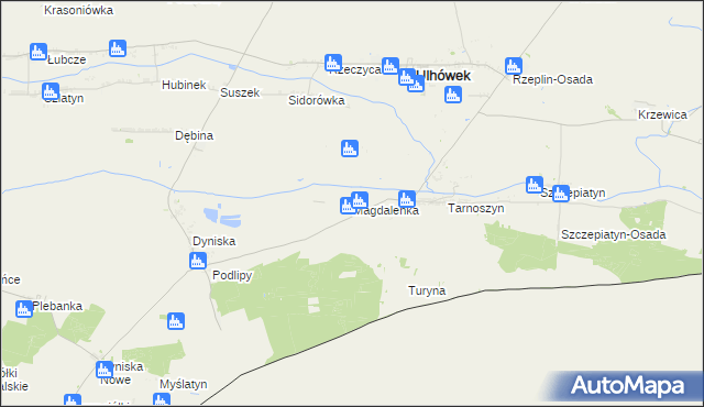 mapa Magdalenka gmina Ulhówek, Magdalenka gmina Ulhówek na mapie Targeo