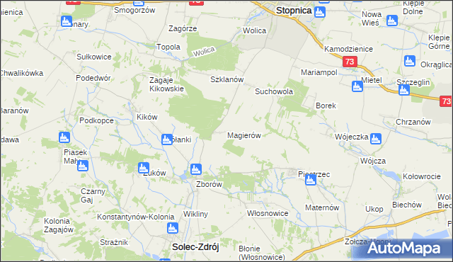 mapa Magierów gmina Solec-Zdrój, Magierów gmina Solec-Zdrój na mapie Targeo