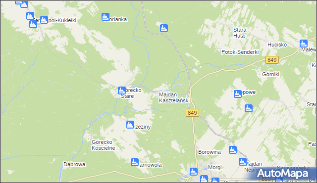 mapa Majdan Kasztelański, Majdan Kasztelański na mapie Targeo