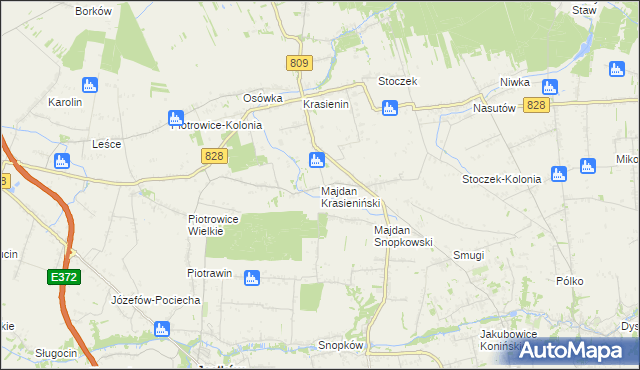 mapa Majdan Krasieniński, Majdan Krasieniński na mapie Targeo