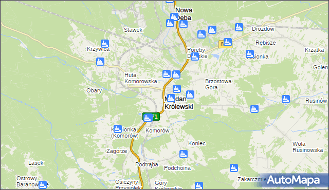 mapa Majdan Królewski, Majdan Królewski na mapie Targeo