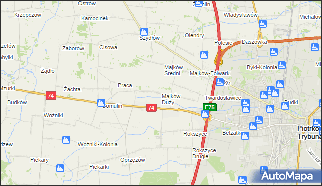 mapa Majków Duży, Majków Duży na mapie Targeo