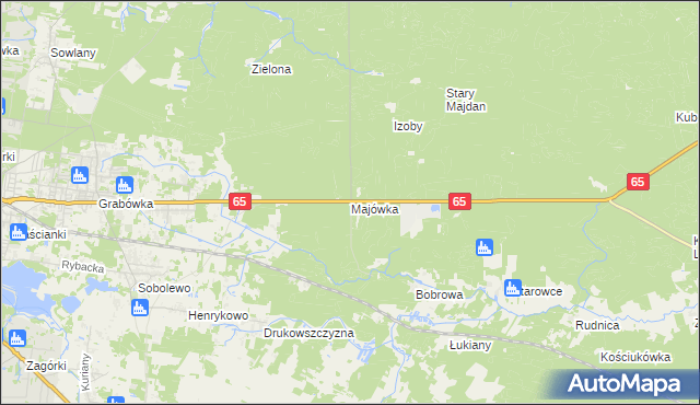 mapa Majówka gmina Supraśl, Majówka gmina Supraśl na mapie Targeo