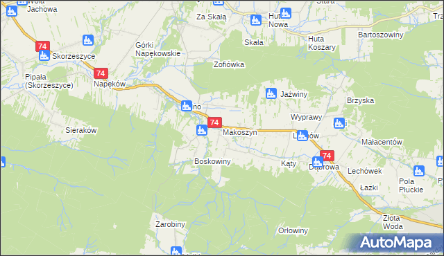mapa Makoszyn, Makoszyn na mapie Targeo