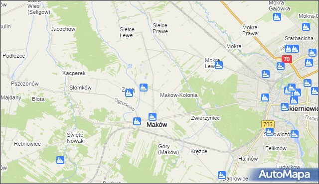 mapa Maków-Kolonia, Maków-Kolonia na mapie Targeo