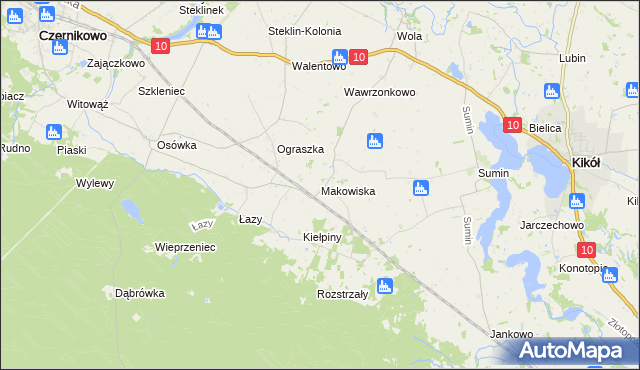 mapa Makowiska gmina Czernikowo, Makowiska gmina Czernikowo na mapie Targeo