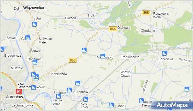 mapa Makowisko gmina Jarosław, Makowisko gmina Jarosław na mapie Targeo