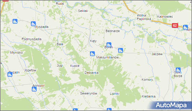 mapa Maksymilianów gmina Korytnica, Maksymilianów gmina Korytnica na mapie Targeo