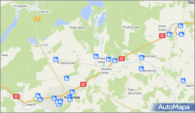 mapa Mała Wieś gmina Siedlec, Mała Wieś gmina Siedlec na mapie Targeo