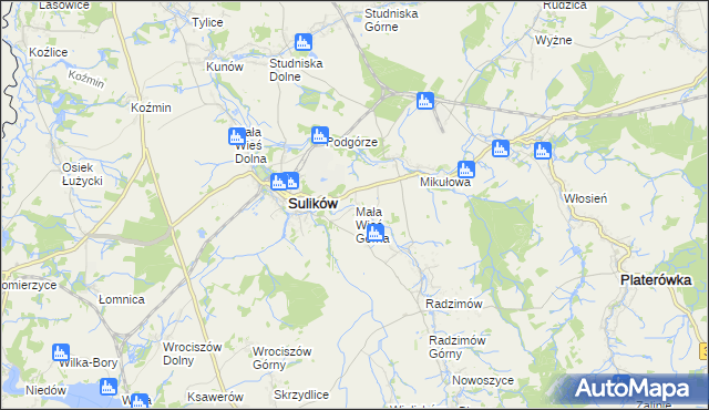 mapa Mała Wieś Górna, Mała Wieś Górna na mapie Targeo