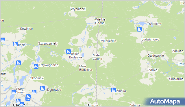 mapa Małe Gacno, Małe Gacno na mapie Targeo