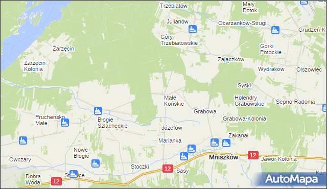 mapa Małe Końskie, Małe Końskie na mapie Targeo