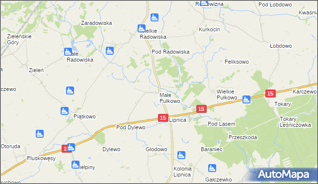 mapa Małe Pułkowo, Małe Pułkowo na mapie Targeo