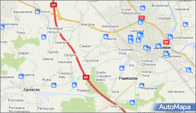 mapa Maleniska gmina Pawłosiów, Maleniska gmina Pawłosiów na mapie Targeo