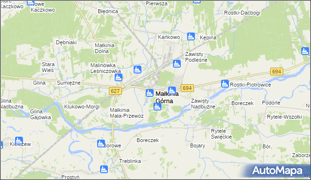 mapa Małkinia Górna, Małkinia Górna na mapie Targeo