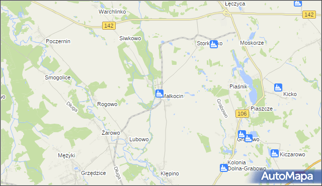 mapa Małkocin, Małkocin na mapie Targeo