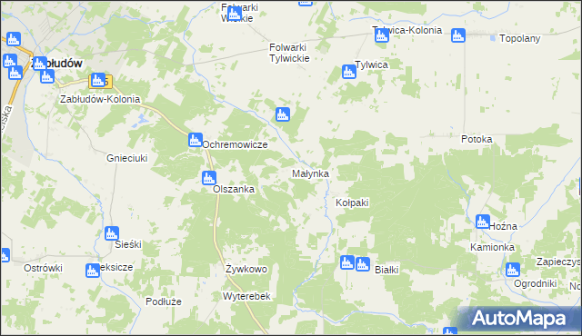 mapa Małynka, Małynka na mapie Targeo