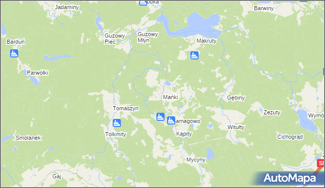 mapa Mańki, Mańki na mapie Targeo