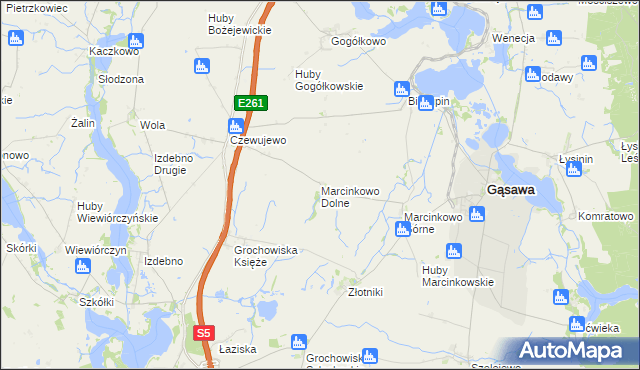 mapa Marcinkowo Dolne, Marcinkowo Dolne na mapie Targeo