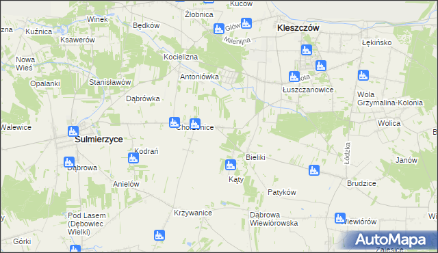 mapa Marcinów gmina Sulmierzyce, Marcinów gmina Sulmierzyce na mapie Targeo