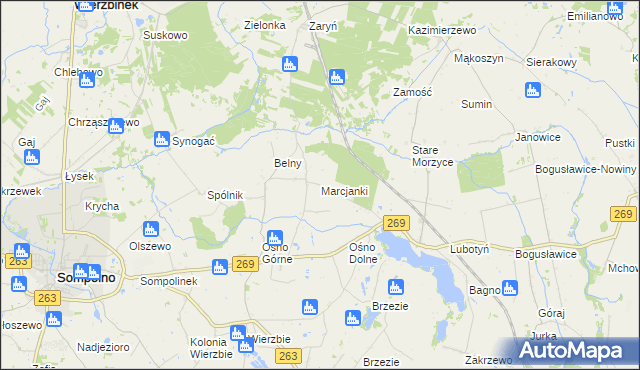 mapa Marcjanki, Marcjanki na mapie Targeo