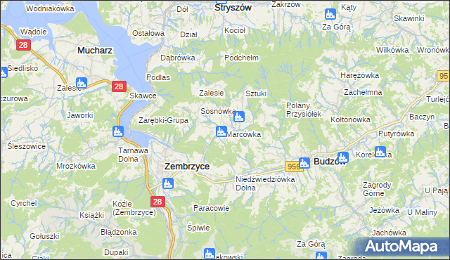 mapa Marcówka, Marcówka na mapie Targeo