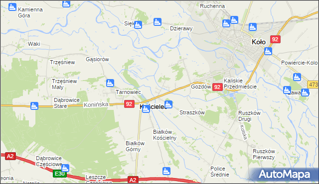 mapa Mariampol gmina Kościelec, Mariampol gmina Kościelec na mapie Targeo