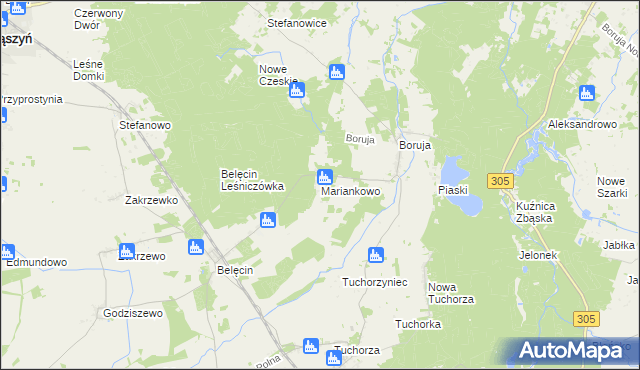 mapa Mariankowo gmina Siedlec, Mariankowo gmina Siedlec na mapie Targeo