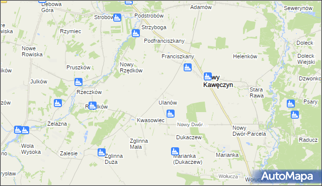 mapa Marianów gmina Nowy Kawęczyn, Marianów gmina Nowy Kawęczyn na mapie Targeo