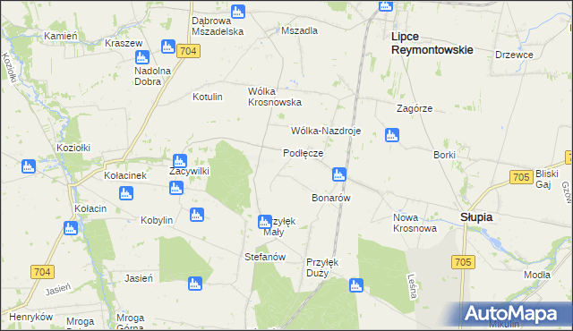 mapa Marianów gmina Słupia, Marianów gmina Słupia na mapie Targeo