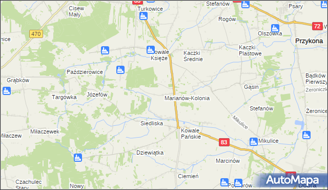 mapa Marianów-Kolonia, Marianów-Kolonia na mapie Targeo