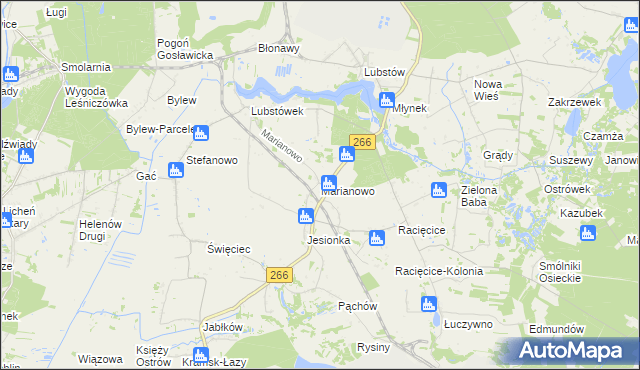 mapa Marianowo gmina Sompolno, Marianowo gmina Sompolno na mapie Targeo