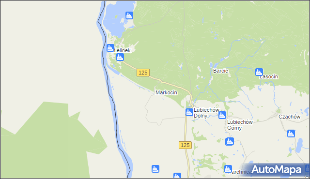 mapa Markocin gmina Cedynia, Markocin gmina Cedynia na mapie Targeo