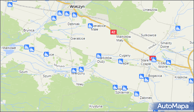 mapa Markotów Duży, Markotów Duży na mapie Targeo