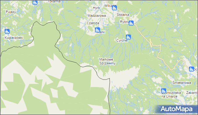 mapa Markowe Szczawiny, Markowe Szczawiny na mapie Targeo