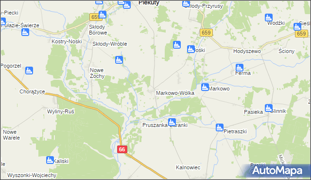 mapa Markowo-Wólka, Markowo-Wólka na mapie Targeo