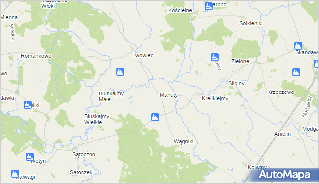 mapa Marłuty, Marłuty na mapie Targeo