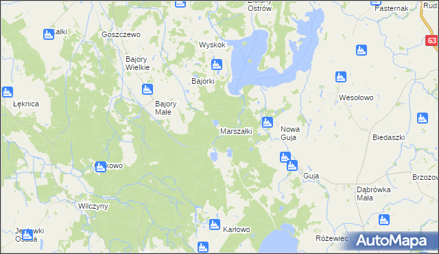 mapa Marszałki gmina Srokowo, Marszałki gmina Srokowo na mapie Targeo