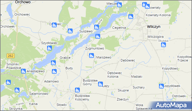 mapa Marszewo gmina Kleczew, Marszewo gmina Kleczew na mapie Targeo