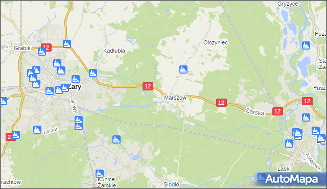 mapa Marszów, Marszów na mapie Targeo