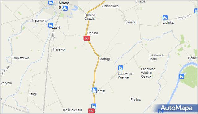 mapa Martąg, Martąg na mapie Targeo