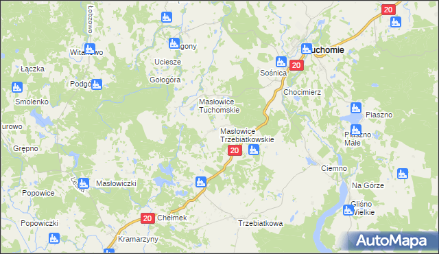 mapa Masłowice Trzebiatkowskie, Masłowice Trzebiatkowskie na mapie Targeo