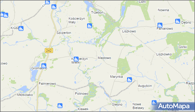 mapa Masłowo gmina Wyrzysk, Masłowo gmina Wyrzysk na mapie Targeo